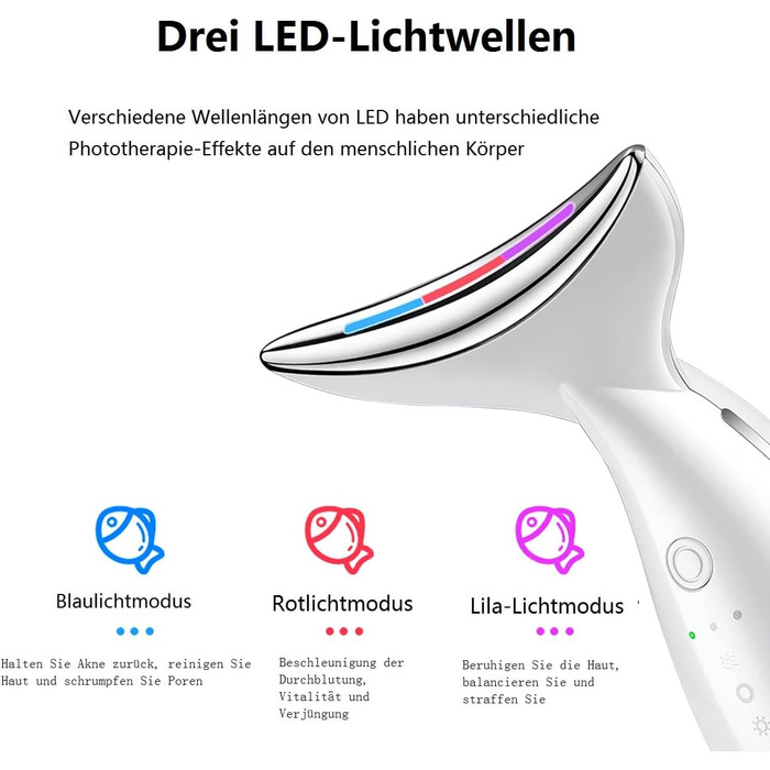 Вібраційний нагрівальний пристрій для краси CooBES, масажер для шиї та обличчя проти зморшок, інструменти для догляду за шкірою EMS проти зморшок, 3 режими нагрівання 45 , пристрій для омолодження шкіри.