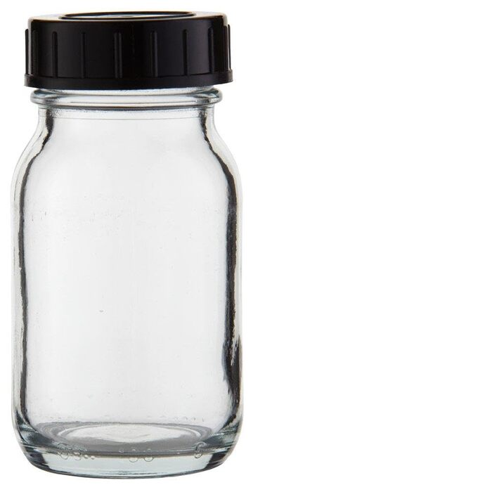 Пляшки з широким горлом 100 мл, прозоре скло, включаючи кришку, що загвинчується, з герметичним диском *** Пляшки з широким горлом, банки з загвинчуваною кришкою, банки з широким горлом, скляні банки, універсальні банки, побутові банки, скло з широким гор