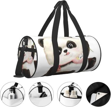 Дорожня сумка-циліндр з милим панда-малюнком, спортивна сумка для чоловіків та жінок, сумка для подорожей, спортивна сумка