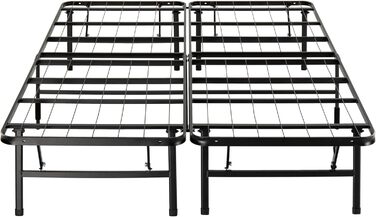 Розкладне ліжко Zinus SmartBase 160 x 190 см Висота 35 см Ідеально підходить як гостьове ліжко з місцем для зберігання речей під ліжком Металеве ліжко Чорне 160 x 190 см Чорний
