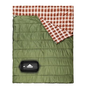 Бавовняний фланелевий спальний мішок для кемпінгу, походів або трекінгу. Водонепроникний спальний мішок розміру &quotqueen-size&quot для дорослих або підлітків. Підходить для вантажівок, наметів або спальних мішків. Легкий, зелено-коричневий.