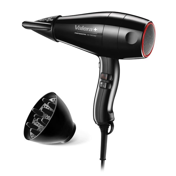 Професійний фен Valera Swiss Silent Jet Light 7500, двигун PM-Pro, 3 температурні режими, іонізація, кабель Super-Flex, 2000 Вт, чорний