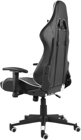 Поворотне ігрове крісло, білий ПВХ, ігрове крісло для дорослих, вантажопідйомність 150 кг