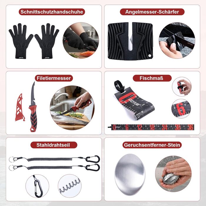 Набір для риболовлі Goture з 2 телескопічними вудками, 1,8 м/2,1 м/2,4 м/2,7 м Повний набір вудок 2 котушки для спінінгу 5,21, набір рибальських інструментів, коробка для приманок та сумка для перенесення для солоної/прісної води, подорожей подарунок для 