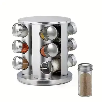 Підставка для спецій на Vialex 12 баночок обертова 21,5 см кругла