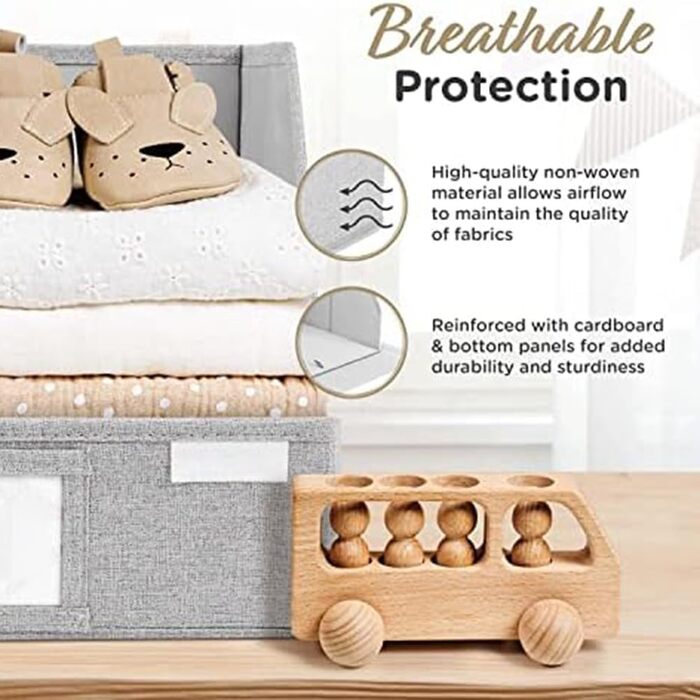 Тканинні контейнери для зберігання, трапецієподібні, з відкритою передньою частиною для швидкого доступу, низькою передньою частиною, високою задньою частиною для верхньої полиці, світло-сірий хакі, 3 шт.