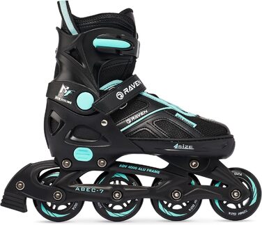 Ковзани/роликові ковзани RAVEN Pulse 2-в-1 для дітей та дорослих, регульовані 37-40 (23,5-26 см), чорні/блакитні
