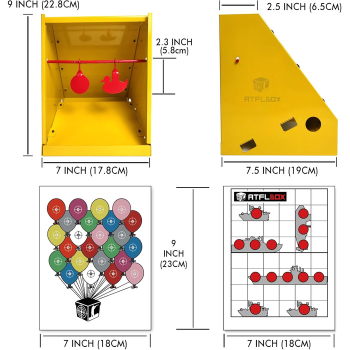 Пастка для мішеней ATFLBOX 17,8 x 22,9 см для пневматичної гвинтівки з 20 паперовими мішенями для тренувань зі стрільби з пневматичного пістолета, страйкболу та гвинтівки