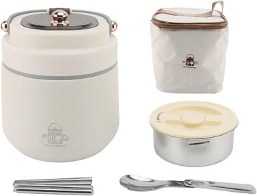 Вакуумно-ізольований контейнер для їжі з ложкою та паличками для їжі міцна ізоляція для офісу та школи.