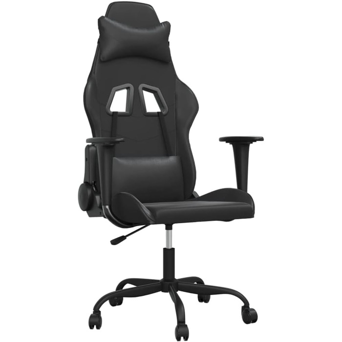 Ігрове крісло, масажне крісло, чорне, зі штучної шкіри, офісне крісло, для вітальні, офісу, спальні, модель 345407