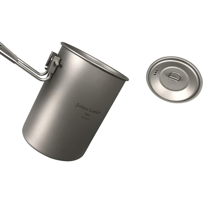 Титановий горщик Jolmo Lander із замикаючою ручкою, портативний титановий стаканчик для кемпінгу зі складною ручкою (750 мл/25 унцій, 900 мл/30 унцій)