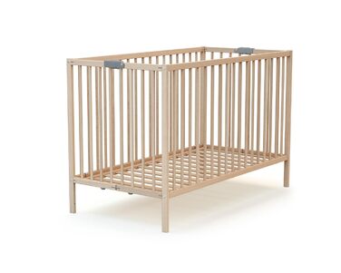 Розкладне дерев&39яне дитяче ліжко, натуральне покриття, 60x120 см, з матрацом FLEX Розкладне дитяче ліжко 3 положення регулювання висоти Компактне Портативне Складане Компактне