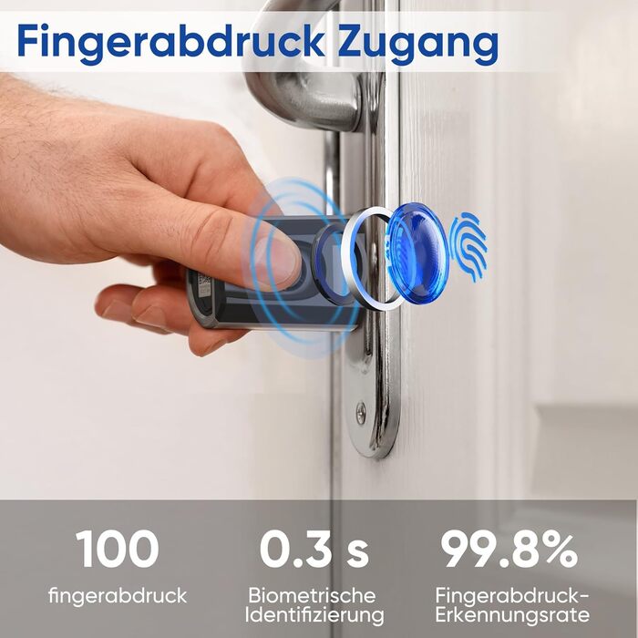 Дверний замок WELOCK Touch41 відбиток пальця, електронний дверний замок з RFID-картою, APP, WiFi, дверний замок із відбитком пальця, замок із відбитком пальця IP65, циліндр замка для дверей від 50-100 мм, розумний дверний замок