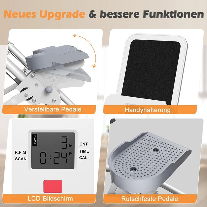 Портативний крос-трейнер, вертикальний тренажер для скелелазіння CEIEVER з регульованими педалями, вантажопідйомність 150 кг, складний степер для сходів із РК-дисплеєм інструментів для домашніх тренувань, тренажерний зал