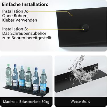 Полиця для душу Bestdon Полиця для душу без свердління, 2 шт. Полиця для ванної кімнати, Полиці для душових кошиків Алюмінієва сам