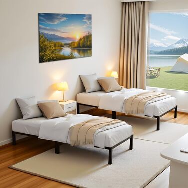 Каркас ліжка 90 x 200, каркас ліжка з місцем для зберігання під ліжком, металеве ліжко, односпальне ліжко - чорне односпальне ліжко 90 x 200 см