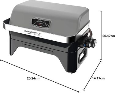 Газовий настільний гриль Campingaz Attitude 2go CV, сірий