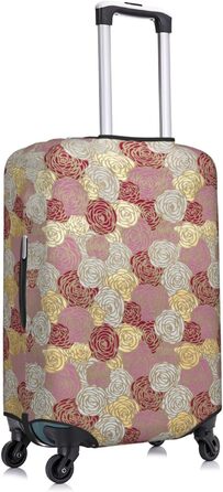 Чохол для валізи з квітковим принтом Троянда - еластичний захист від подряпин та пилу, чорний, розмір 95