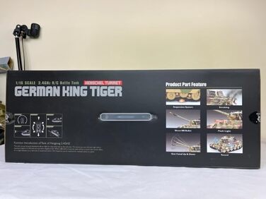 Радіокерований танк Королівський тигр (Knigstiger) Henschel, масштаб 116, Heng Long. Сталеві шестерні, дим-ефект, звук 2.4GHz V7.0