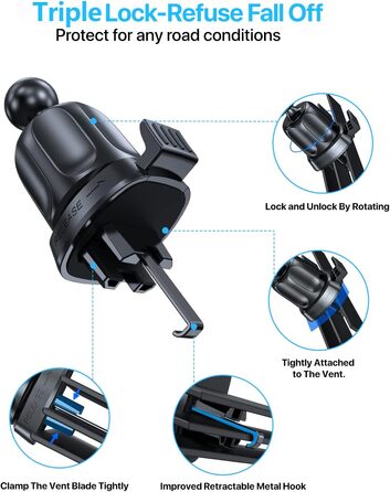 Автомобільний тримач для мобільного телефону Нековзний автомобільний тримач для мобільного телефону для вентиляційних отворів авто