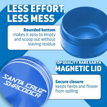 Подрібнювач металевих трав Santa Cruz, рифлена для міцнішого зчеплення, 3 шт. и, маленька, 4,3 см (синій)