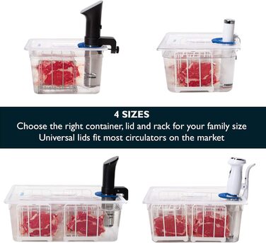 Контейнер LIPAVI C20 sous-vide - 25 літрів, 53,3 х 32,5 х В20,3 см. Міцний, прозорий полікарбонат. Відповідні кришки для Ano*a, Wancle та інших брендів продаються окремо. Підходить для рами L20