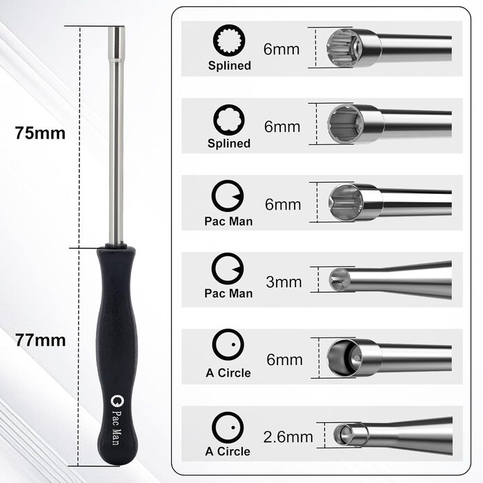 Набір інструментів для налаштування карбюратора (12 шт.) / Викрутки для тюнінгу 2-тактних двигунів (з шліцами Keil, Pac Man, D, подвійна D) для бензопил та тримерів Poulan, Husqvarna, STIHL, ECHO, металеві