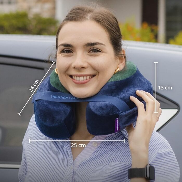 Дорожня подушка Cabeau Evolution Earth з розкішної піни з ефектом пам&39яті, найкраща дорожня подушка з підтримкою голови, шиї та підборіддя на 360 градусів (Fire) Oxide