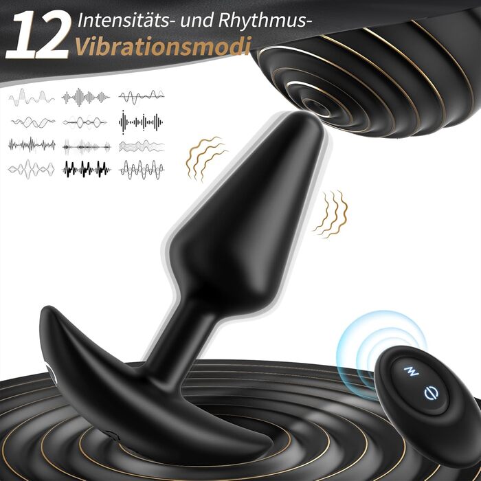 Набір анальних плагів Tagnaff, силіконові, з вібрацією 12 режимів, 3 шт.