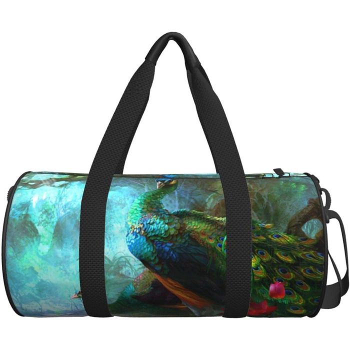 Яскрава спортивна сумка-дорожня Павичче око, унісекс, велика містка сумка для подорожей та спорту