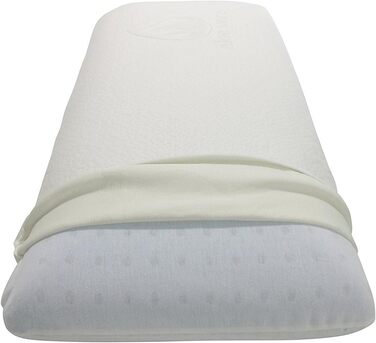 Подушка Mlily, подушка для сну, EBI. - K75.35.14 Гелева подушка для підтримки шиї Ортопедична гелева пінна подушка з наволочкою з алое вера Подушка Dream Sleep Visco 75x35x14см Біла