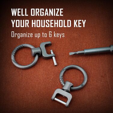 Титановий брелок KeyUnity з боковим принтом, мінімалістичний брелок із швидким відстібанням для карабіна, ключів від машини та ключів від будинку Ka36m