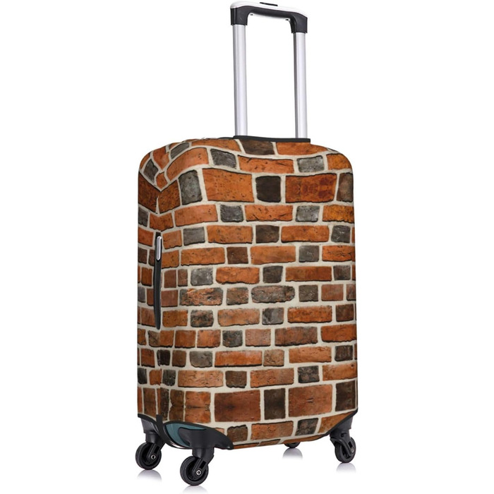 Чохол для валізи Цегляна стіна з еластичної тканини, захисний від подряпин та пилу, чорний, розмір 85 см