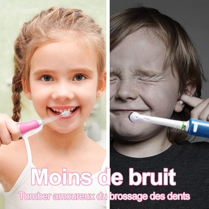 Електрична зубна щітка Seago для дітей від 6 місяців до 4 років, водонепроникна, розумний таймер, світлодіодні лампи з кольором і 4 насадками для щітки, акумулятор для немовлят з батарейками SG513 (рожевий)