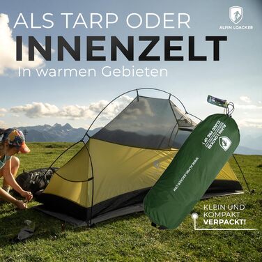 Намет ALPIN LOACKER Cloud Pro Up для двох та однієї особи, ультралегкий Намет для двох та однієї особи Легкий трекінговий намет Намет-купол для велотуризму, двомісний намет