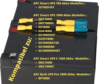 Комплект акумуляторів 2 шт. 12V 12Ah сумісний з ДБЖ UPC APC RBC6 RBC 6 APC Smart UPS / 700 / 1000 / 1500 & Back UPS Pro 1000