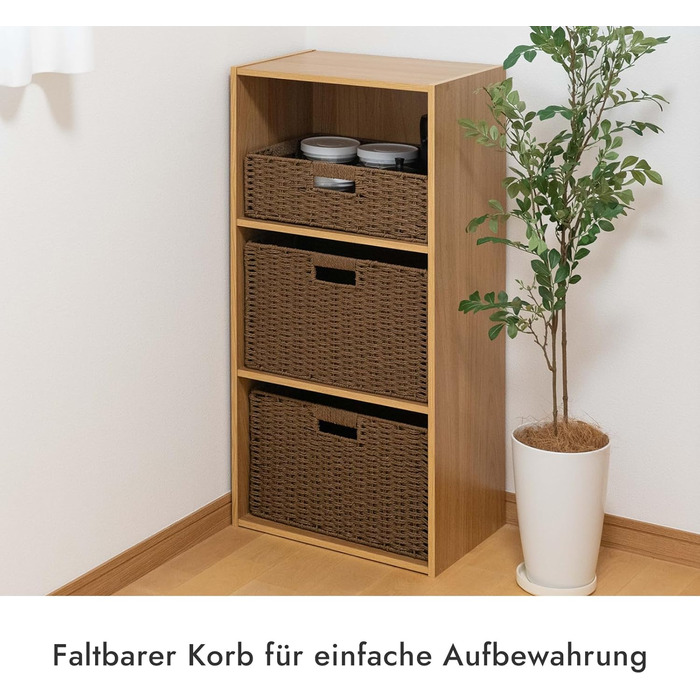 Складані кошики для одягу, Складані кошики з паперової мотузки з натуральних інгредієнтів для організації, Міцні кошики з ручками, Організатори для шаф та полиць, Складані кошики для одягу (чорний, M) Чорний M