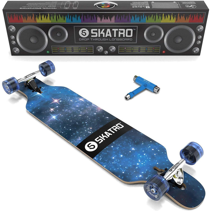 Лонгборд SKATRO Drop Through Freeride Galaxy 1 40" drop-through cruiser фрірайд 8-шаровий клен ABEC-9 безкоштовний T-Tool у комплекті повний компліт для карвінгу слайдів оригінал 2025