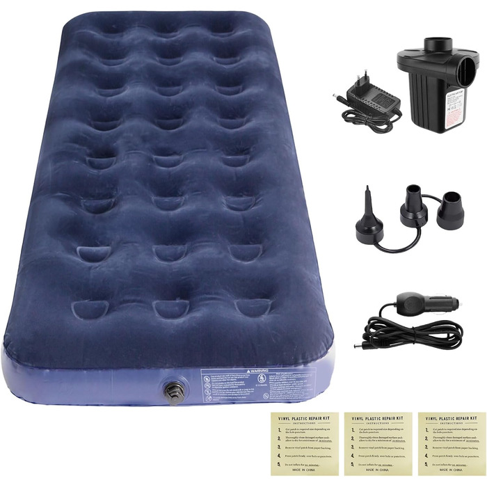 Комплект самонадувних надувних матраців Anesty, кемпінговий надувний матрац для 1 особи з вбудованим повітряним насосом, портативний надувний матрац, ідеально підходить для подорожей, активного відпочинку та гостей