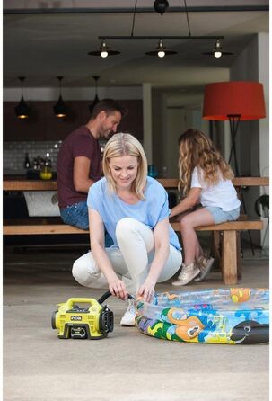 Компресор Ryobi 18 В (повітряний компресор без акумулятора та зарядного пристрою, цифровий індикатор тиску, в комплекті шланги та