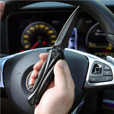 Чорний складаний ніж, кишеньковий ніж з кліпсою, одноручний ніж, туристичний ніж, EDC ніж, подарунок для чоловіків