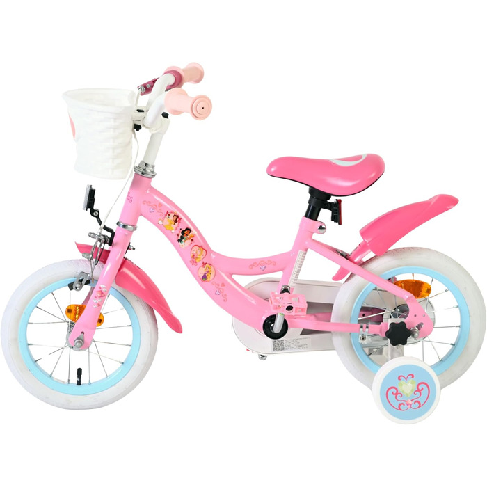Дитячий велосипед Volare Disney Princess 12 дюймів рожевий з додатковими колесами та кошиком