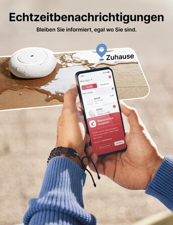 Розумний датчик протікання води X-Sense з базовою станцією SWS54 Wi-Fi сенсор затоплення, гучність до 110 дБ, радіус дії 500 м, для кухні, підвалу та ванної кімнати