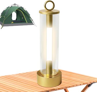 Акумуляторний кемпінговий ліхтар - підвісний ліхтар з 3 режимами, 2000 мАг, акумуляторний USB, світлодіодний кемпінговий ліхтар до 18 годин, для дому, спальні, відпочинку на природі, походів, скелелазіння, подорожей, нічного бачення, золотий