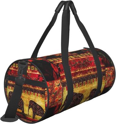 Дорожня сумка-циліндр з африканським слоном, спортивна сумка-печворк для чоловіків та жінок, сумка-мішок, спортивна сумка