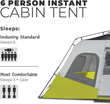 Намет-кабінет CORE Instant Cabin Tent для 6 осіб з настінним органайзером