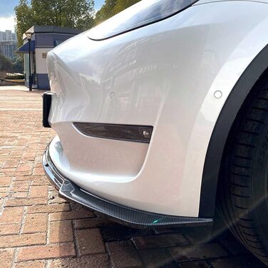 Передній спойлер Губа Сумісна з Tesla Model Y Передня губа Передній спойлер Автомобільний обвіс із захистом від зіткнень (3 шт. ) Візерунок з вуглецевого волокна