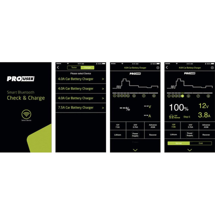 Мікропроцесорний зарядний пристрій Pro User 16636 Bluetooth 4A IBC 4000B, чорний IBC4000B