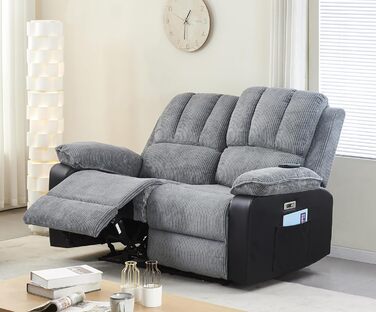 Електричний диван LSLIFE з функцією масажу та підігріву, масажний диван, крісло, лінивий реклайнер для людей похилого віку, ергономічний диван для відпочинку (синій, 2 особи)