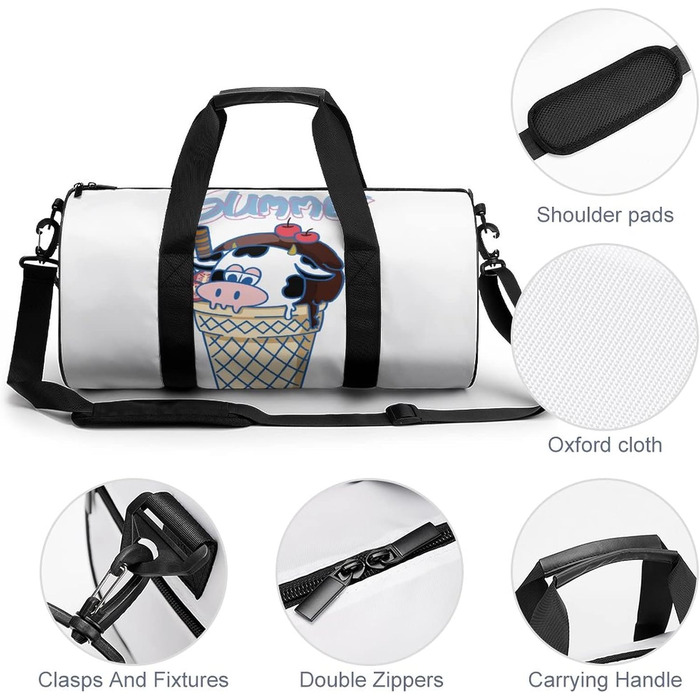 Дорожня сумка-рюкзак Весела корова з мультяшним дизайном для чоловіків та жінок, спортивна сумка, сумка для подорожей